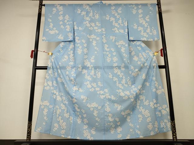 平和屋着物＊夏物 小紋 絽 桜文 洗える着物 AABA2765jd