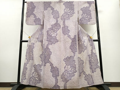 平和屋着物∴夏物 浴衣 有松鳴海絞り 蔦の葉花文 綿 逸品 CAAW0991ng