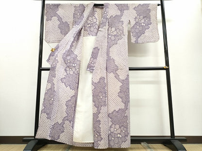平和屋着物∴夏物 浴衣 有松鳴海絞り 蔦の葉花文 綿 逸品 CAAW0991ng