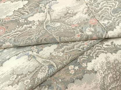 平和屋着物●上質な紬 孔雀花文 正絹 逸品 未使用 AABA1286ph