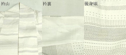 平和屋着物▽上質な紬 単衣 110亀甲 横段文 正絹 逸品 DAAV9967sf