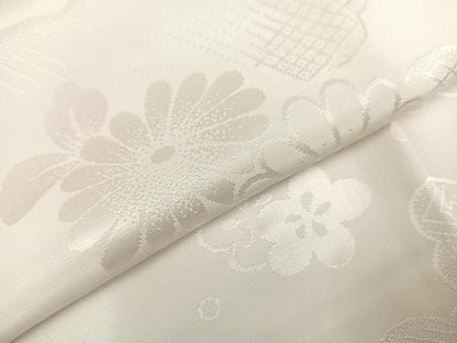 平和屋着物●振袖用長襦袢　無双仕立て　草花地紋　半衿刺繍　正絹　逸品　AABA2705ph