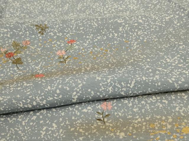 平和屋着物＊夏物 訪問着 絽 刺繍 草花文 金彩 正絹 逸品 未使用 AABA2810jd