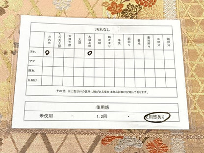平和屋着物◎六通柄袋帯 吉祥花間道 金銀糸 正絹 逸品 CAAX2811id