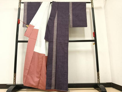 平和屋着物●上質な紬 間道 やまと誂製 正絹 逸品 未使用 AABA3783ph