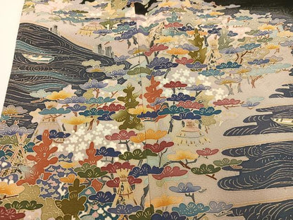 平和屋着物●本加賀友禅作家 黒田勲 黒留袖 浜松文 暈し染め 正絹 逸品 AABA3789ph