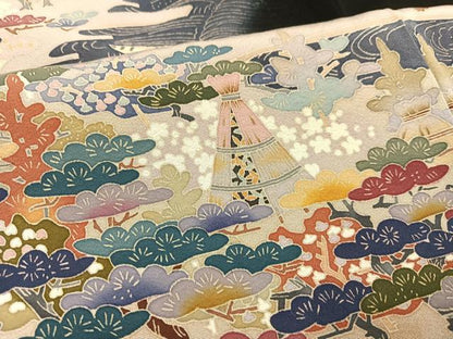 平和屋着物●本加賀友禅作家 黒田勲 黒留袖 浜松文 暈し染め 正絹 逸品 AABA3789ph