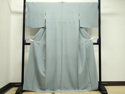 平和屋着物●上質な色無地 吉祥地紋 青磁鼠色 正絹 逸品 未使用 CAAX5721gh