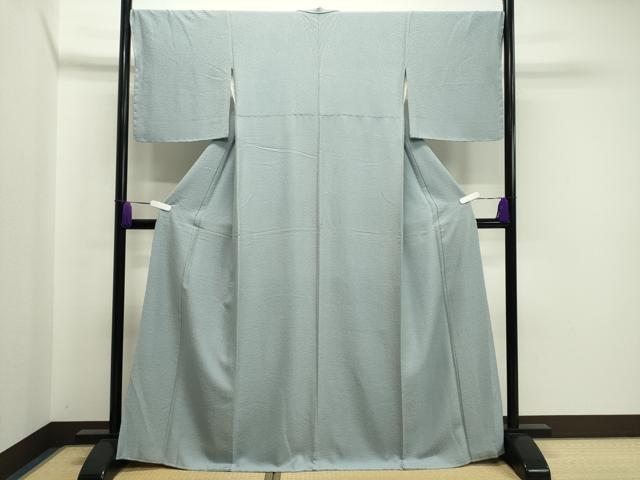 平和屋着物●上質な色無地 吉祥地紋 青磁鼠色 正絹 逸品 未使用 CAAX5721gh