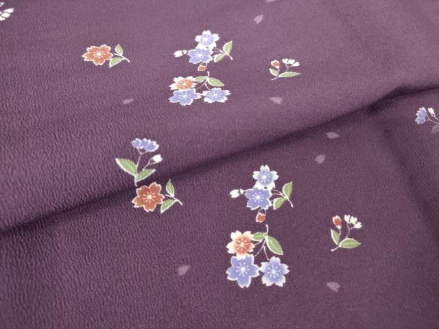 平和屋着物▽小紋 単衣 舞花文 洗える着物 未使用 DAAV5727az