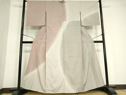 平和屋着物▽本塩沢　やまだ織　訪問着　染色作家　桐村博　単衣　霞文　正絹　逸品　DAAV5720az