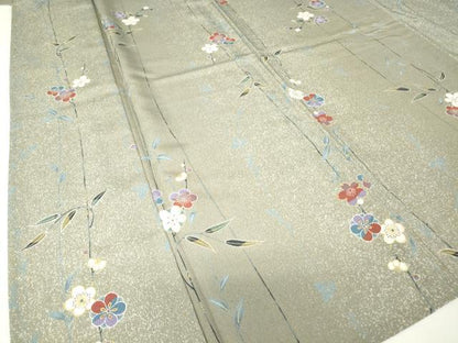 平和屋着物▽小紋 単衣 舞桜文 洗える着物 DAAV5701az