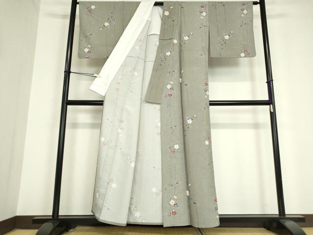 平和屋着物▽小紋 単衣 舞桜文 洗える着物 DAAV5701az