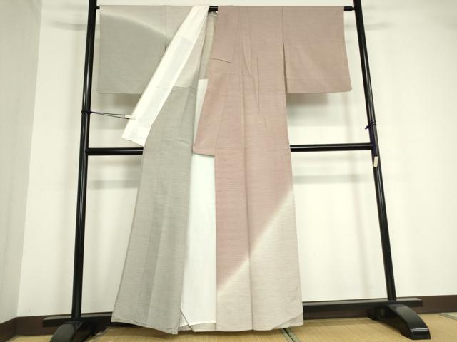 平和屋着物▽本塩沢　やまだ織　訪問着　染色作家　桐村博　単衣　霞文　正絹　逸品　DAAV5720az