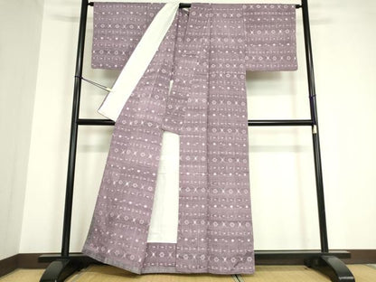 平和屋着物▽琉球絣紬 単衣 絣文 正絹 逸品 DAAV5744az