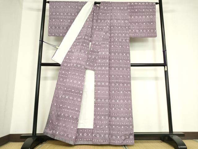 平和屋着物▽琉球絣紬 単衣 絣文 正絹 逸品 DAAV5744az