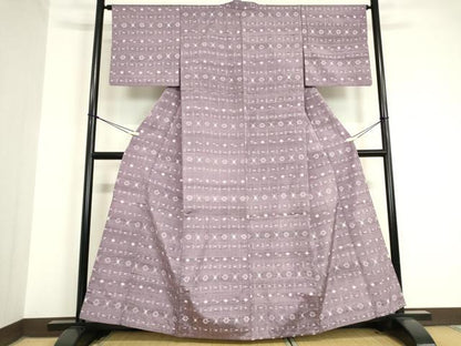 平和屋着物▽琉球絣紬 単衣 絣文 正絹 逸品 DAAV5744az