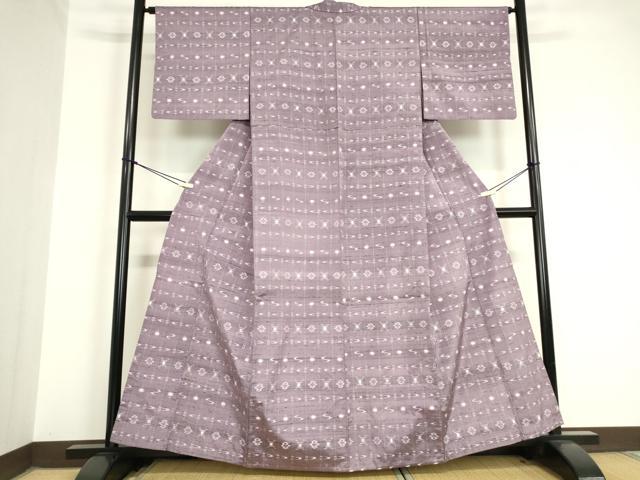 平和屋着物▽琉球絣紬 単衣 絣文 正絹 逸品 DAAV5744az
