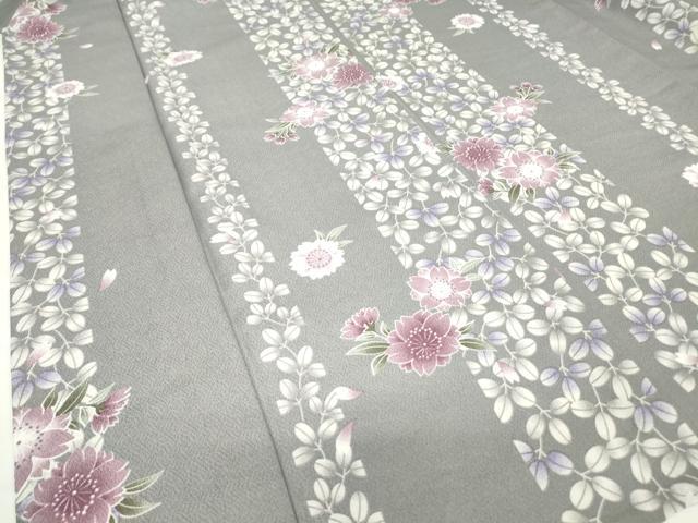 平和屋着物▽小紋 単衣 花間道 洗える着物 DAAV5733az