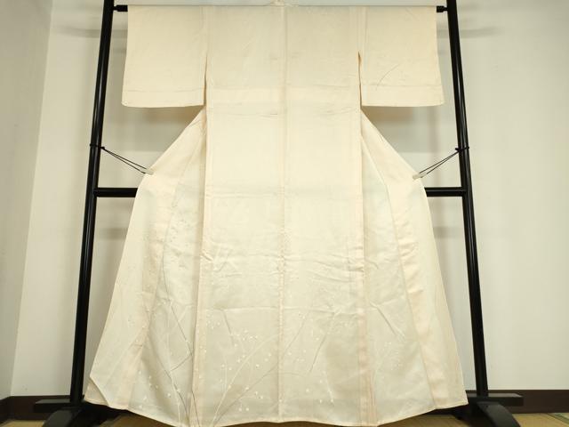 平和屋着物▽訪問着 単衣 刺繍 枝蕾 正絹 逸品 DAAV5767az