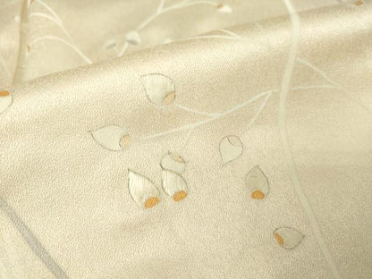 平和屋着物▽訪問着 単衣 刺繍 枝蕾 正絹 逸品 DAAV5767az