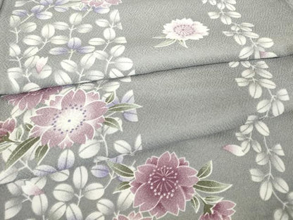 平和屋着物▽小紋 単衣 花間道 洗える着物 DAAV5733az
