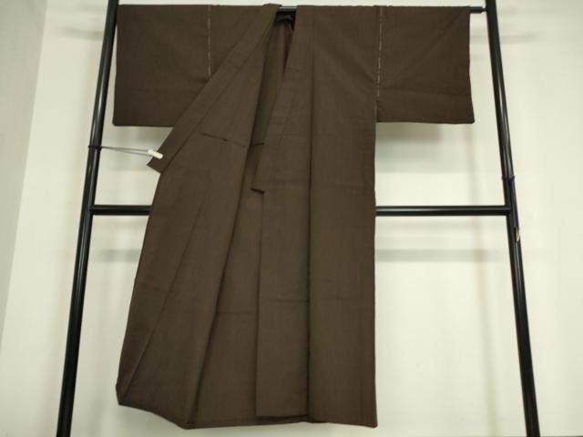 平和屋着物▽男性 小紋 単衣 鉄黒色 未使用 DAAV5785az