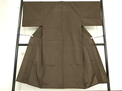 平和屋着物▽男性 小紋 単衣 鉄黒色 未使用 DAAV5785az
