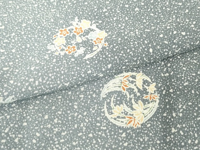 平和屋着物▽訪問着 単衣 花丸文 正絹 逸品 DAAV5678az