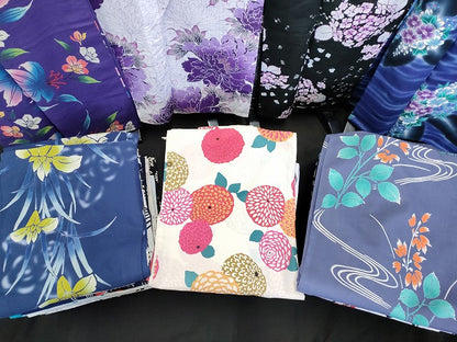 平和屋本店■浴衣 まとめて 45点 菊 花柄 紫陽花 百合 ラメ Luxjewel しじら織 など 着用可能多数 未使用品あり ppp2570