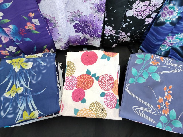 平和屋本店■浴衣 まとめて 45点 菊 花柄 紫陽花 百合 ラメ Luxjewel しじら織 など 着用可能多数 未使用品あり ppp2570