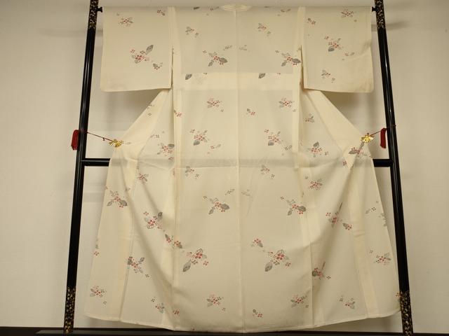 平和屋着物＊夏物 小紋 絽 草花文 正絹 逸品 AABA2855jd