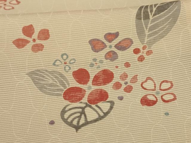 平和屋着物＊夏物 小紋 絽 草花文 正絹 逸品 AABA2855jd