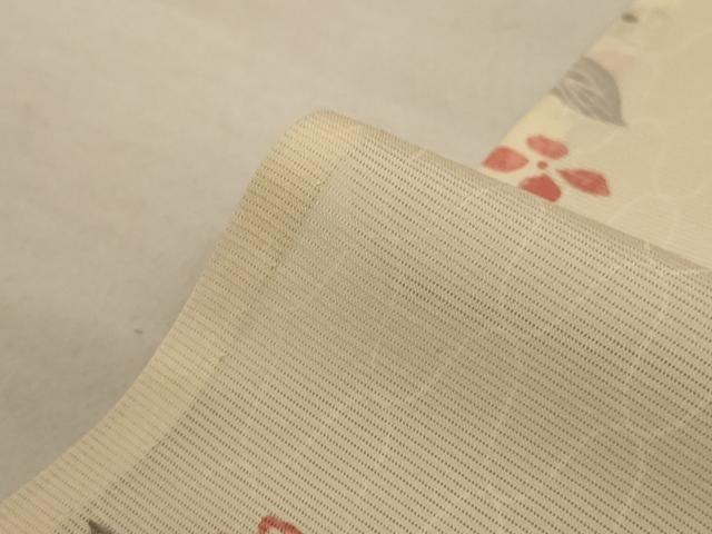 平和屋着物＊夏物 小紋 絽 草花文 正絹 逸品 AABA2855jd