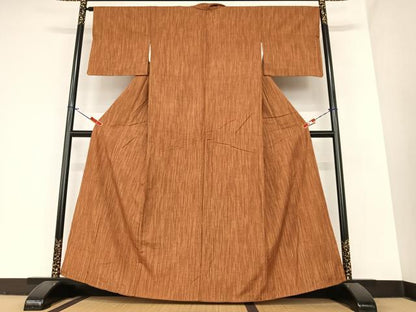 平和屋着物●上質な紬　縞　正絹　逸品　AABA0096zg