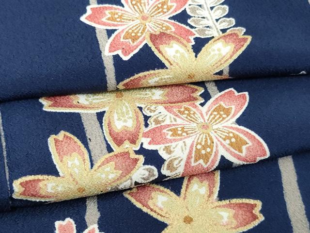 平和屋着物▽小紋 単衣 舞花文 洗える着物 DAAW9177sf