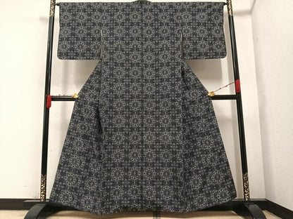 平和屋着物●上質な紬 花づくし 正絹 逸品 AABA4309ph