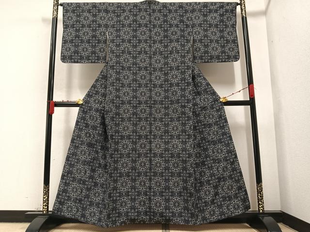 平和屋着物●上質な紬 花づくし 正絹 逸品 AABA4309ph