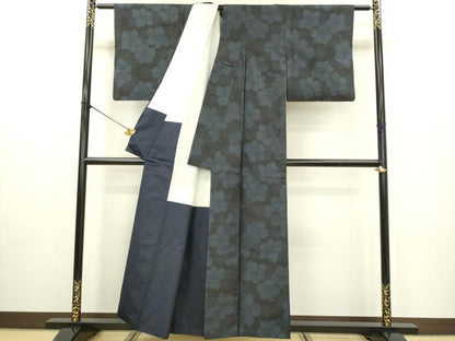 平和屋着物●本場大島紬 草花文 正絹 逸品 DAAV3365du