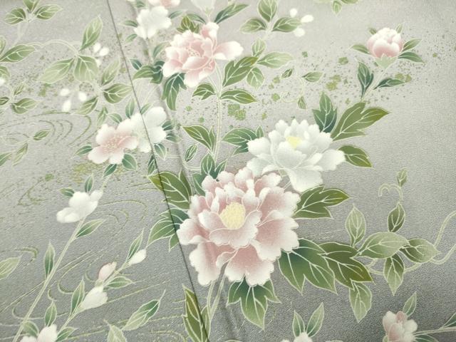 平和屋着物●訪問着　流水枝花文　暈し染め　正絹　逸品　DAAV3397du