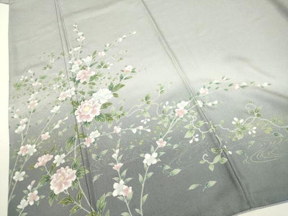 平和屋着物●訪問着　流水枝花文　暈し染め　正絹　逸品　DAAV3397du