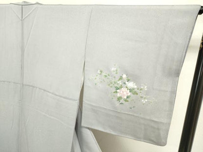 平和屋着物●訪問着　流水枝花文　暈し染め　正絹　逸品　DAAV3397du