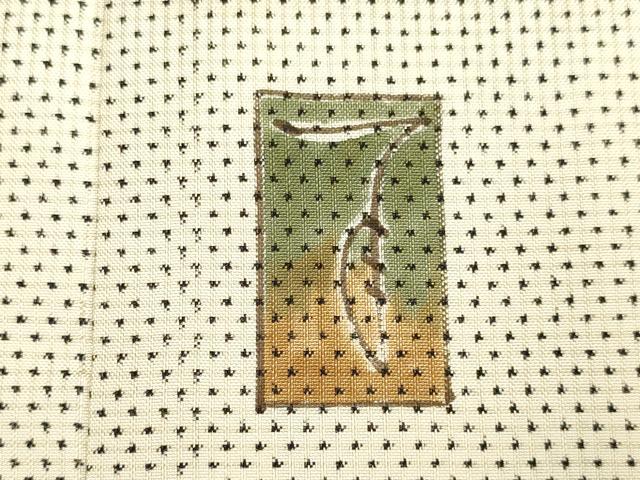 平和屋着物●本場大島紬 訪問着 白大島 作家物 更紗花文 正絹 逸品 DAAV3465du