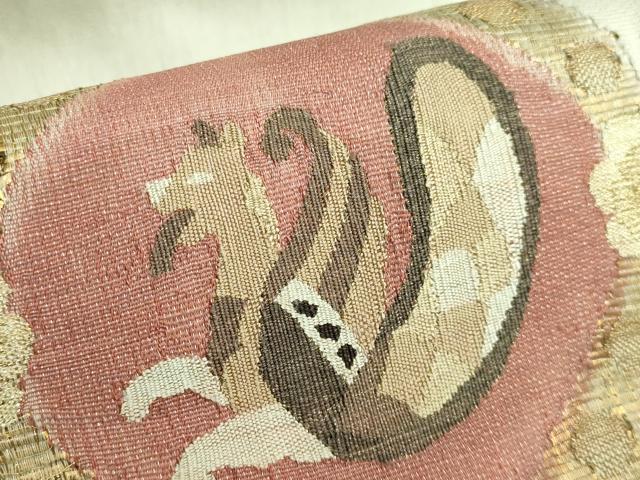 平和屋着物＊極上 夏物 太鼓柄袋帯 鳥獣花文 金銀糸 逸品 DZAA9475kh5