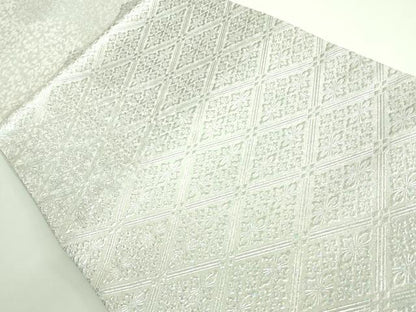 平和屋本店■極上　金彩友禅　卓越技能者・名工・和田光正　太鼓柄袋帯　花菱文　銀彩　逸品　DZAA9509kh5