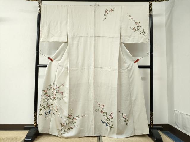 平和屋着物●訪問着　友禅　枝花文　正絹　逸品　CAAW7758yc