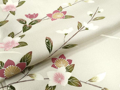 平和屋着物●訪問着　友禅　枝花文　正絹　逸品　CAAW7758yc