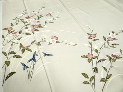 平和屋着物●訪問着　友禅　枝花文　正絹　逸品　CAAW7758yc