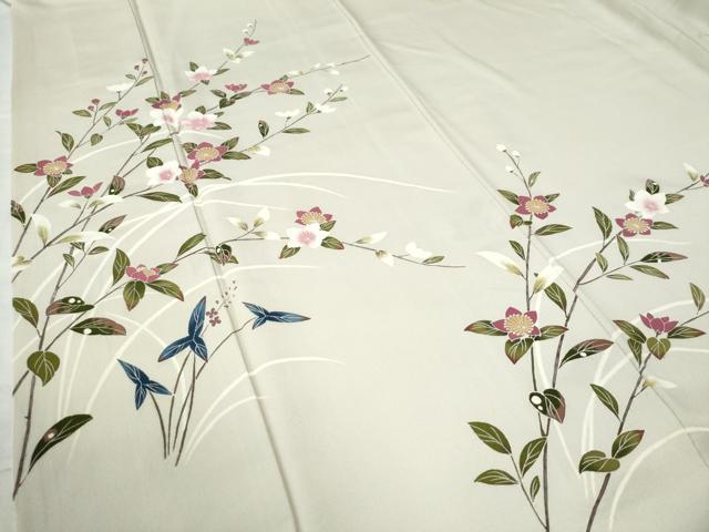 平和屋着物●訪問着　友禅　枝花文　正絹　逸品　CAAW7758yc