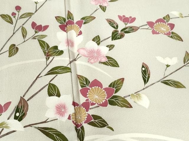 平和屋着物●訪問着　友禅　枝花文　正絹　逸品　CAAW7758yc